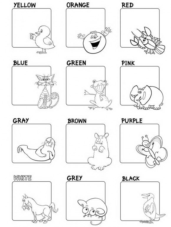 למידה פשוטה בעזרת דפי עבודה לילדים עם ציורים פשוטים ומילים באנגלית. 