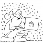 סנטה קלאוס עם מחשב נייד