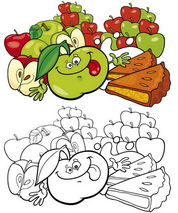 דפי צביעה אוכל של תפוחים עסיסיים מכל הסוגים הכוללים הסבר מדוייק כיצד לצבוע בקלות.